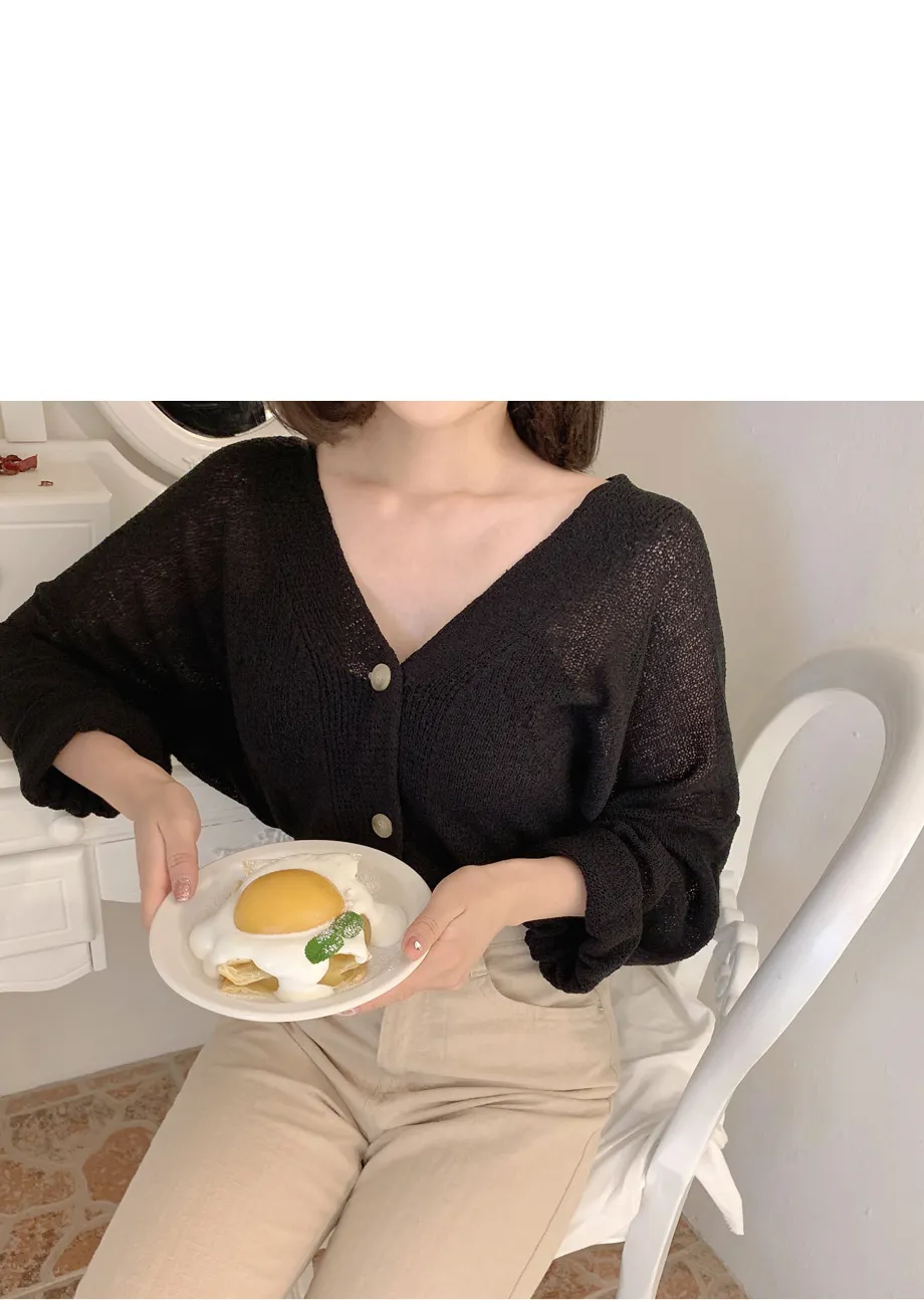 리리앤코 토리야 브이넥 니트 가디건