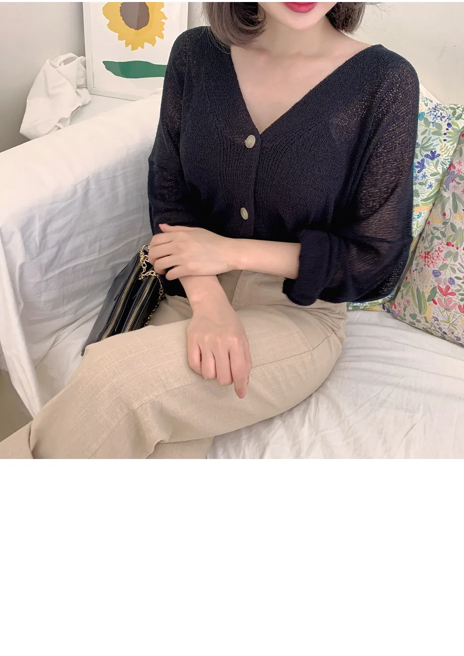 리리앤코 토리야 브이넥 니트 가디건