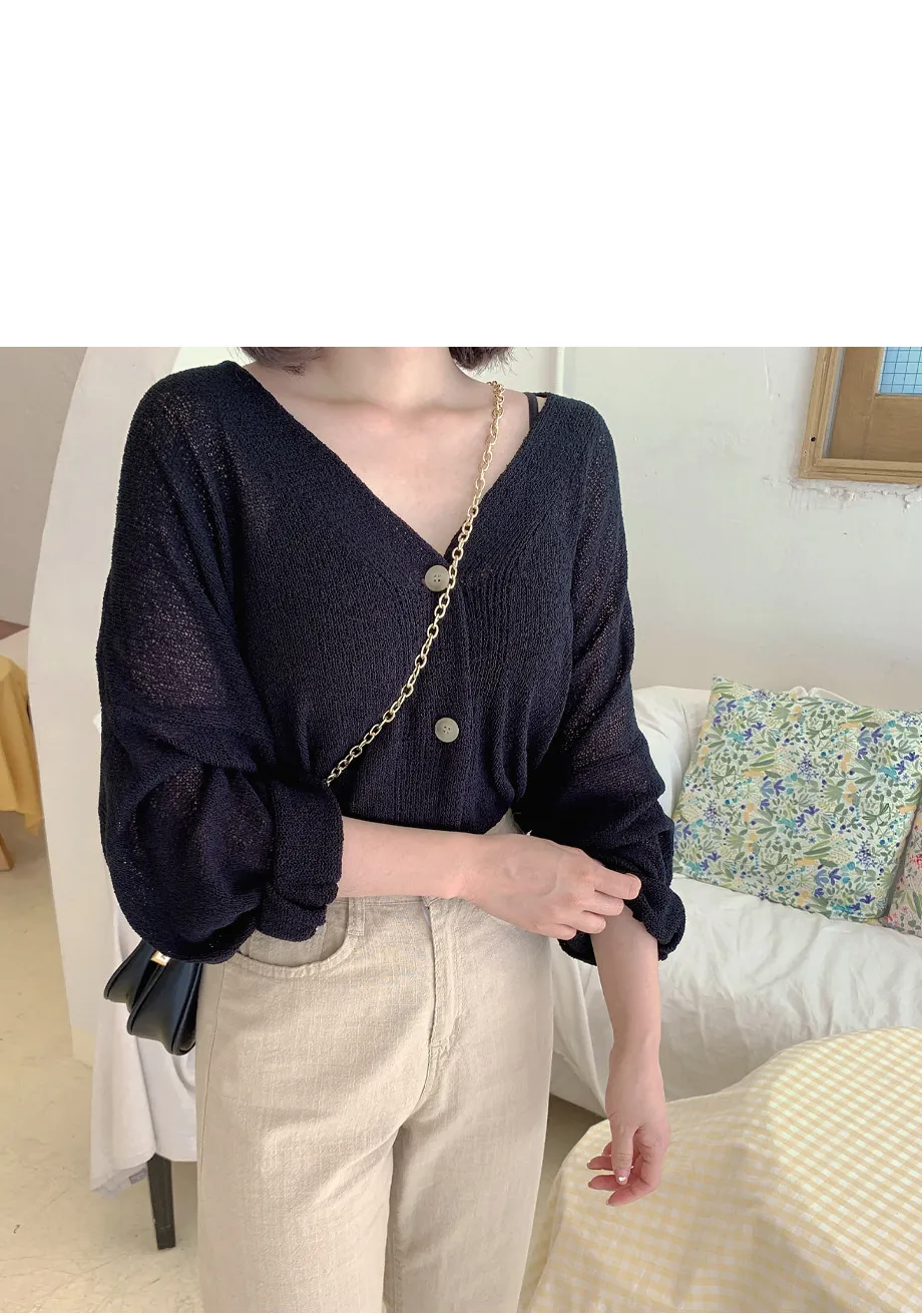 리리앤코 토리야 브이넥 니트 가디건