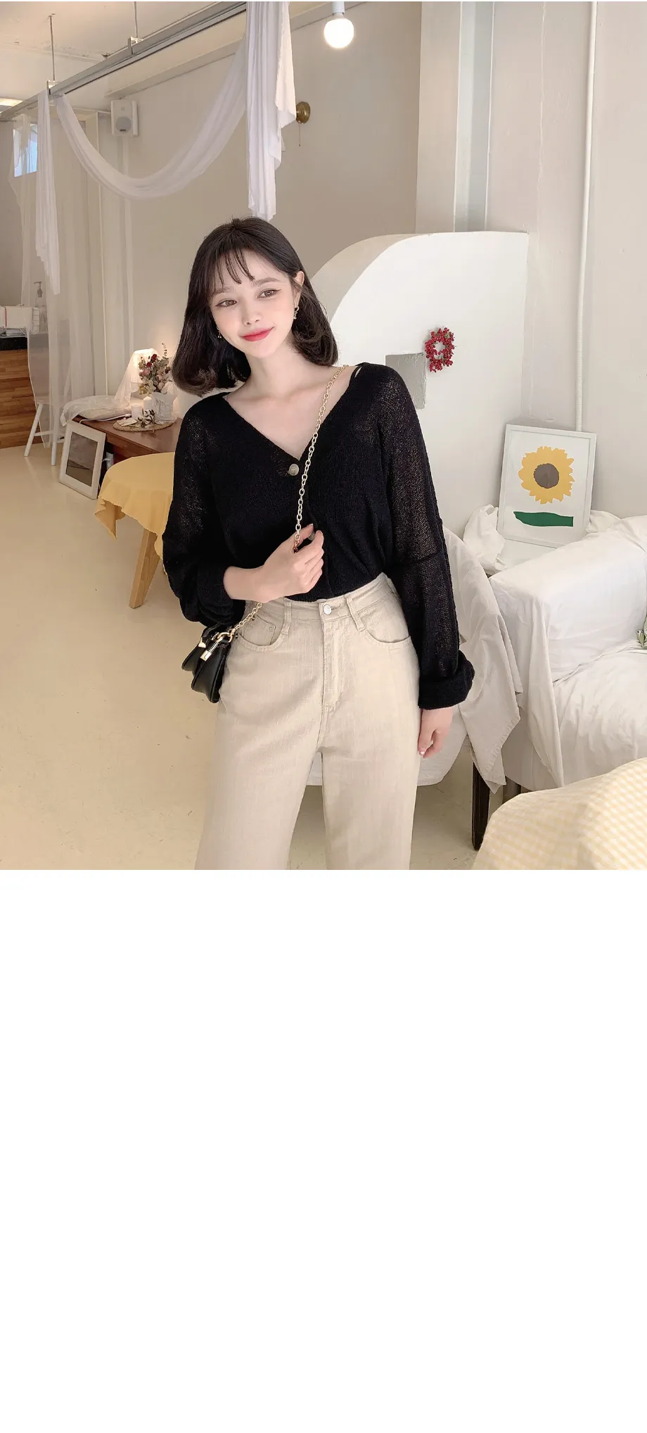 리리앤코 토리야 브이넥 니트 가디건