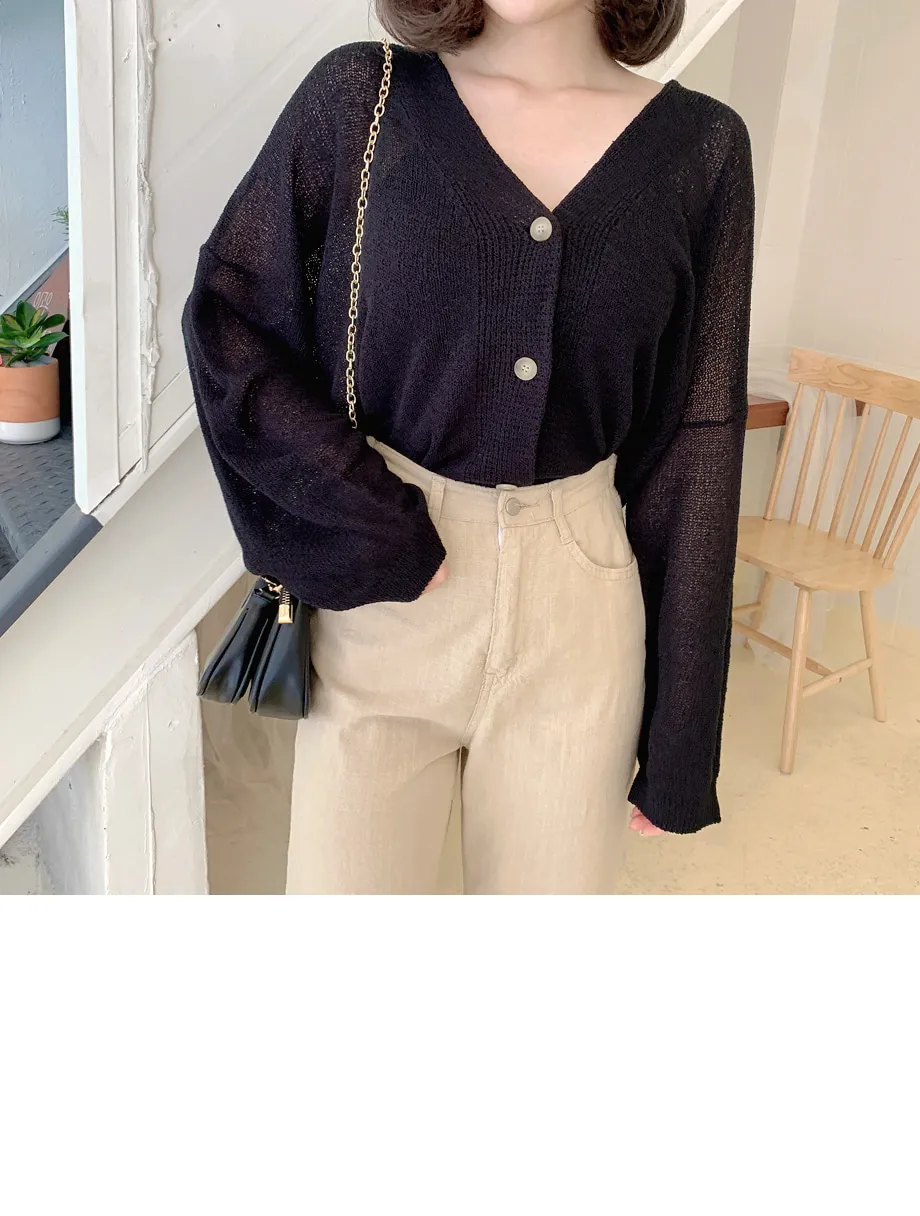 리리앤코 토리야 브이넥 니트 가디건