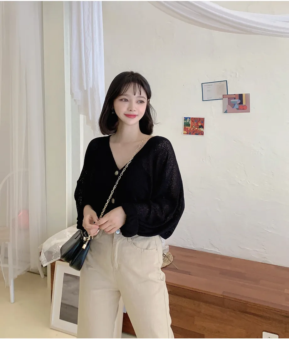 리리앤코 토리야 브이넥 니트 가디건