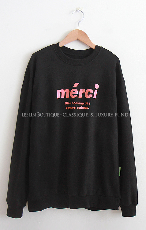 ディーホリックDHOLIC Merciトレーナー　ロゴありディーホリ DHOLIC メッセージプリント トレーナー グレー - メルカリ
