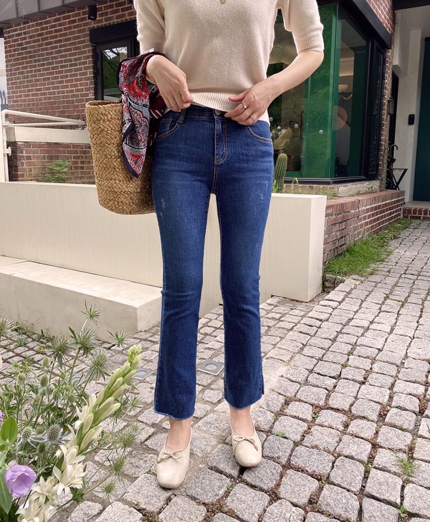 クロップドスリムブーツカットデニムパンツ | レディース クロップドスリムブーツカットデニムパンツ | レディース