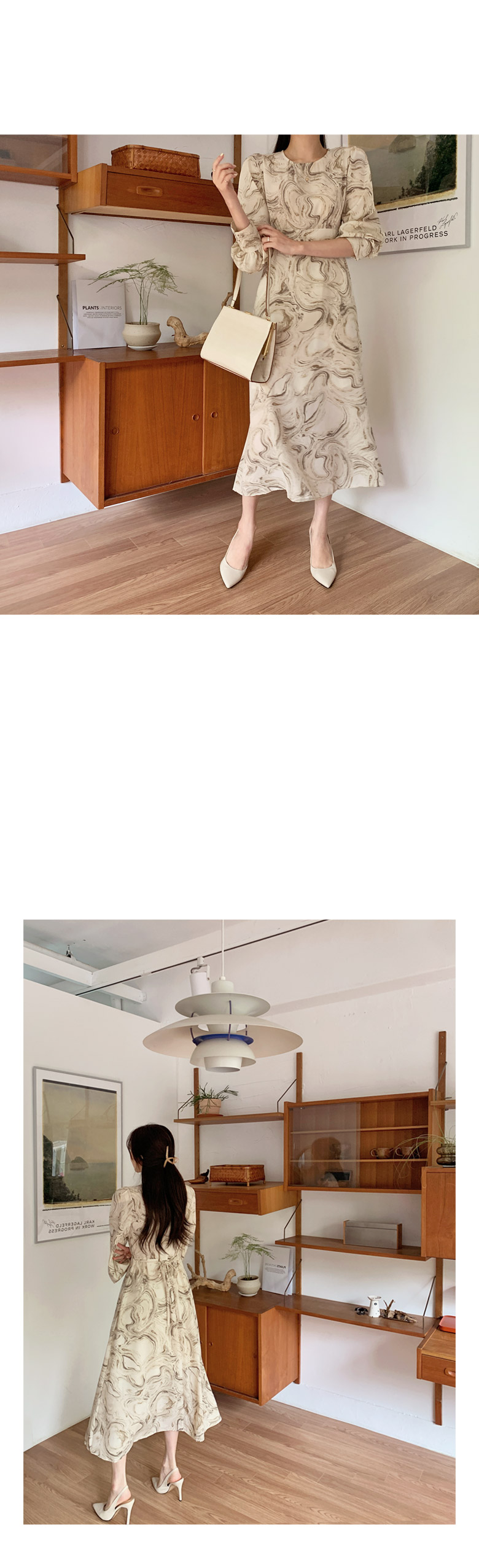 マーブル柄ロングワンピース | レディースファッション通販 - DHOLIC