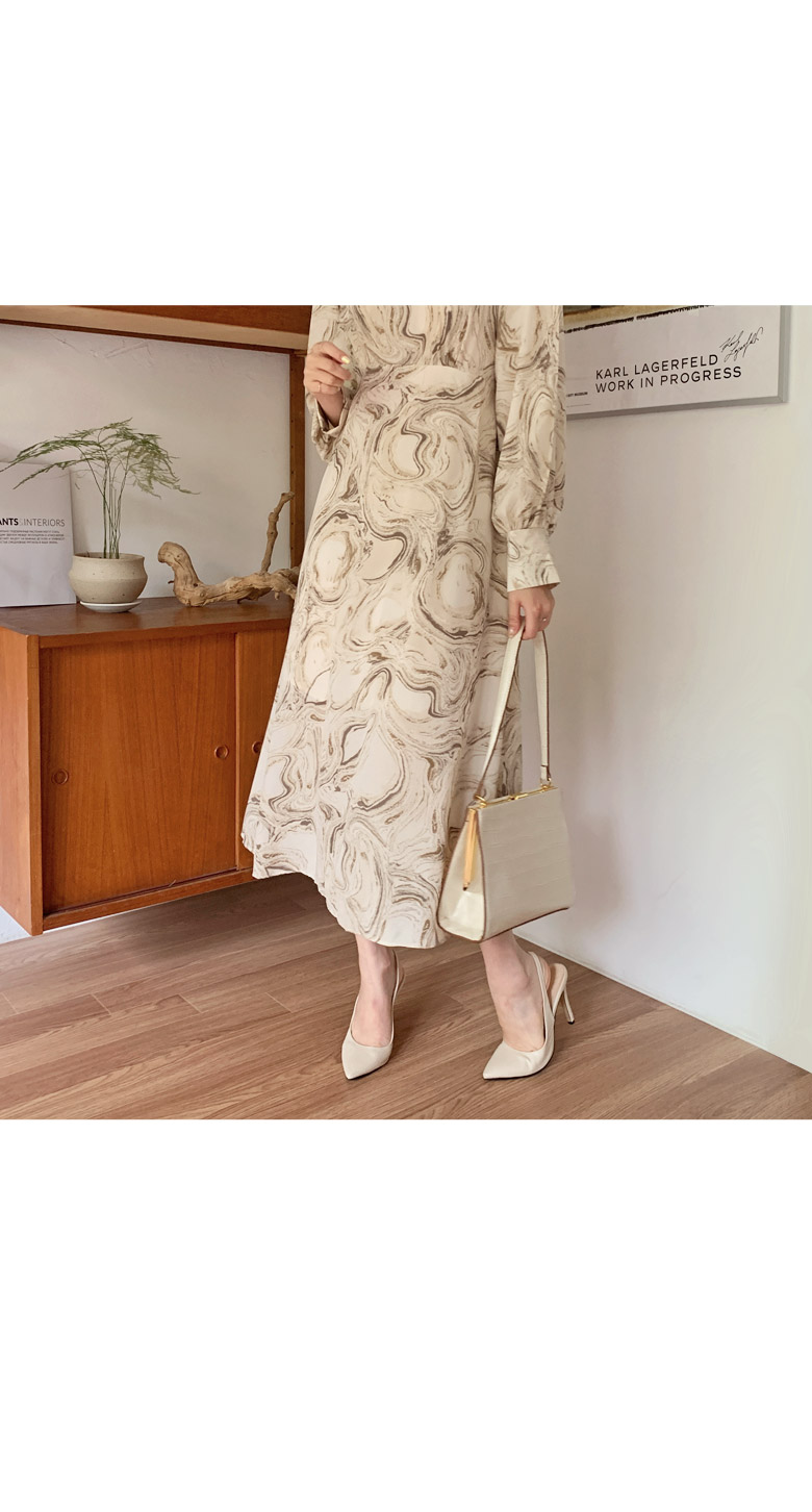 マーブル柄ロングワンピース | レディースファッション通販 - DHOLIC