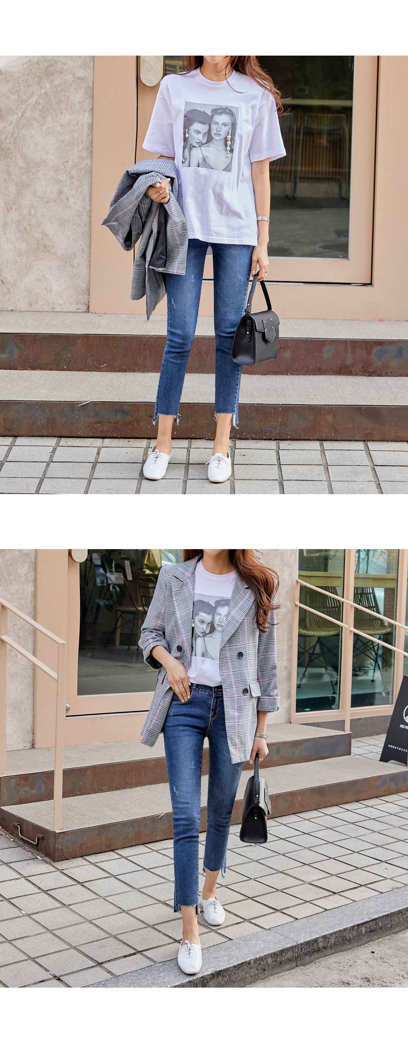 アシメカットヘムスキニーデニムパンツ | レディース