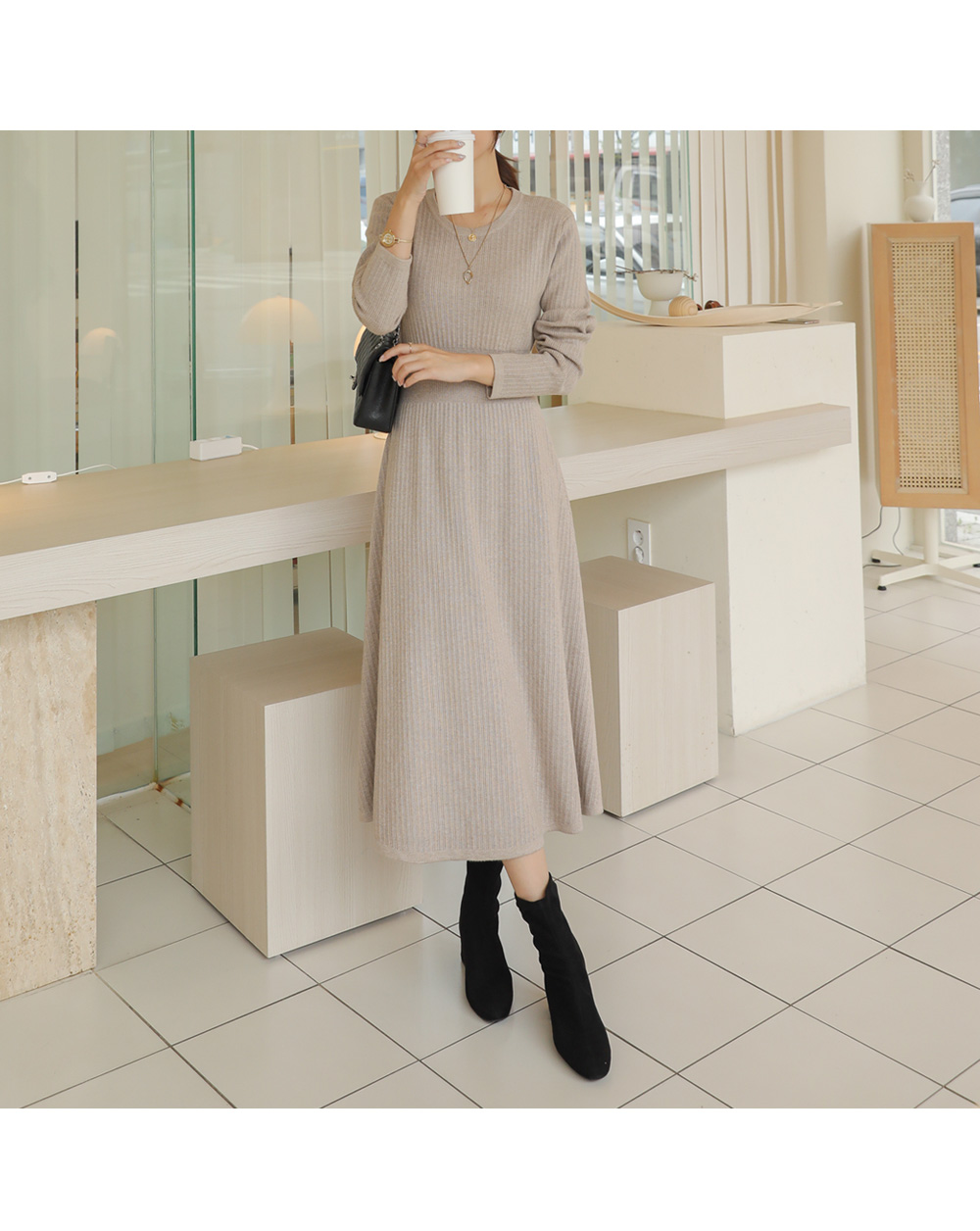 リブニットフレアワンピース | レディースファッション通販 - DHOLIC