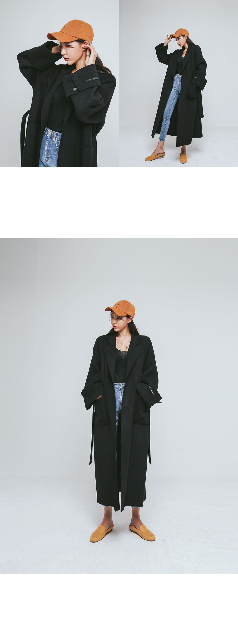 dabagirl ダバガール　ストラップ付きウール混紡ロングガウンコート ストラップ付ロングガウンコート | レディースファッション通販