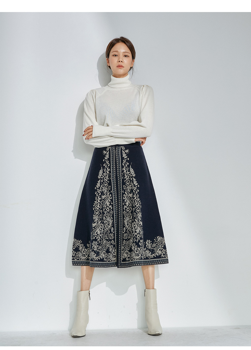 タートルネックニット(アイボリー) | レディースファッション通販 - DHOLIC