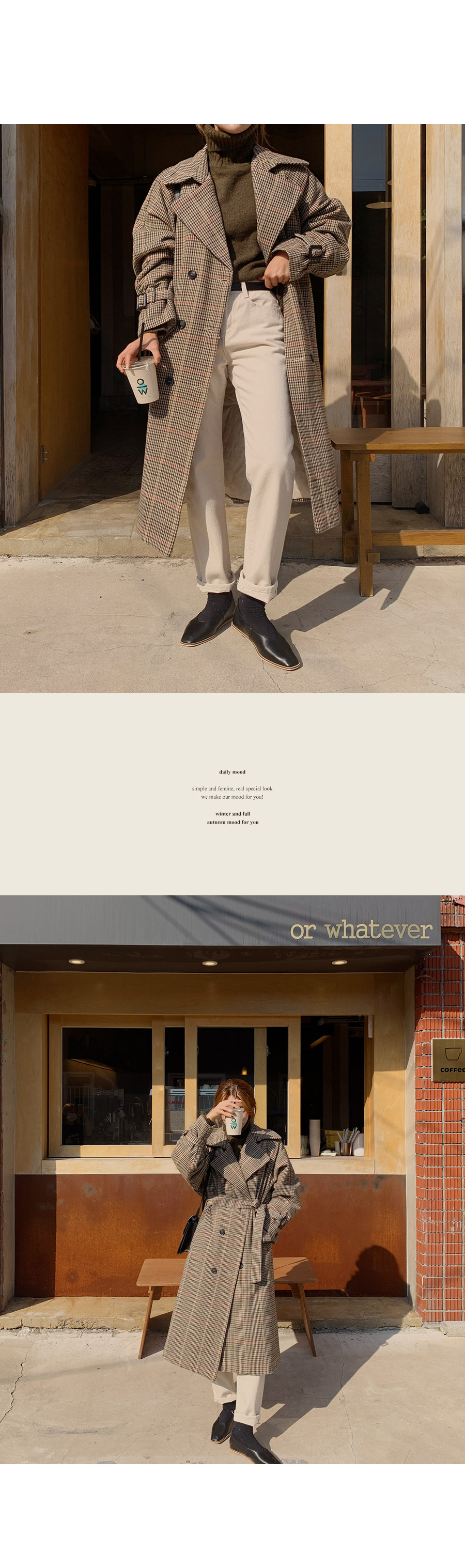 ベルト付ガンクラブチェックロングコート | レディース