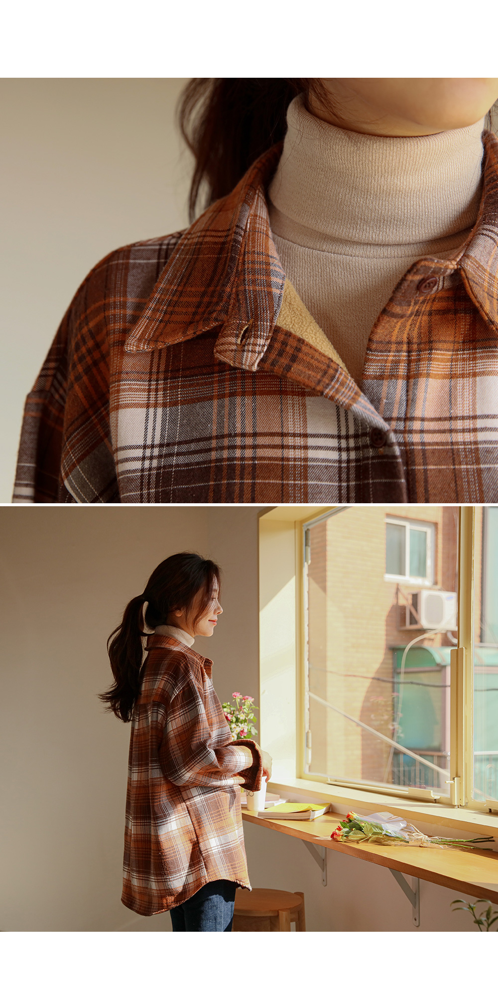 ボア裏地チェック柄シャツ | レディースファッション通販 - DHOLIC
