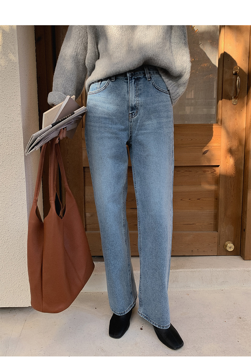 コットンストレートデニムパンツ | レディースファッション通販