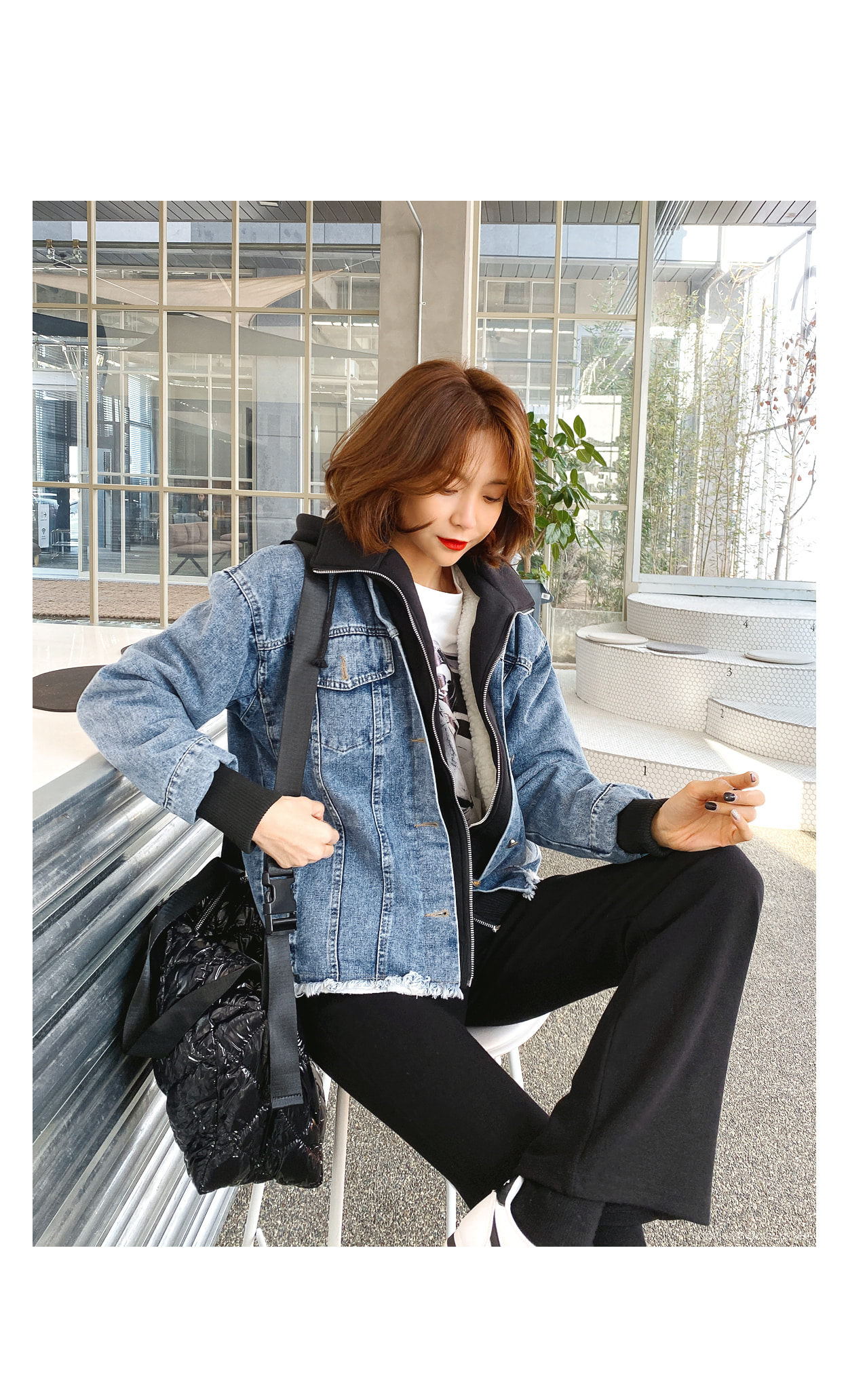 ボア裏地パーカーデニムジャケット | レディースファッション通販 - DHOLIC