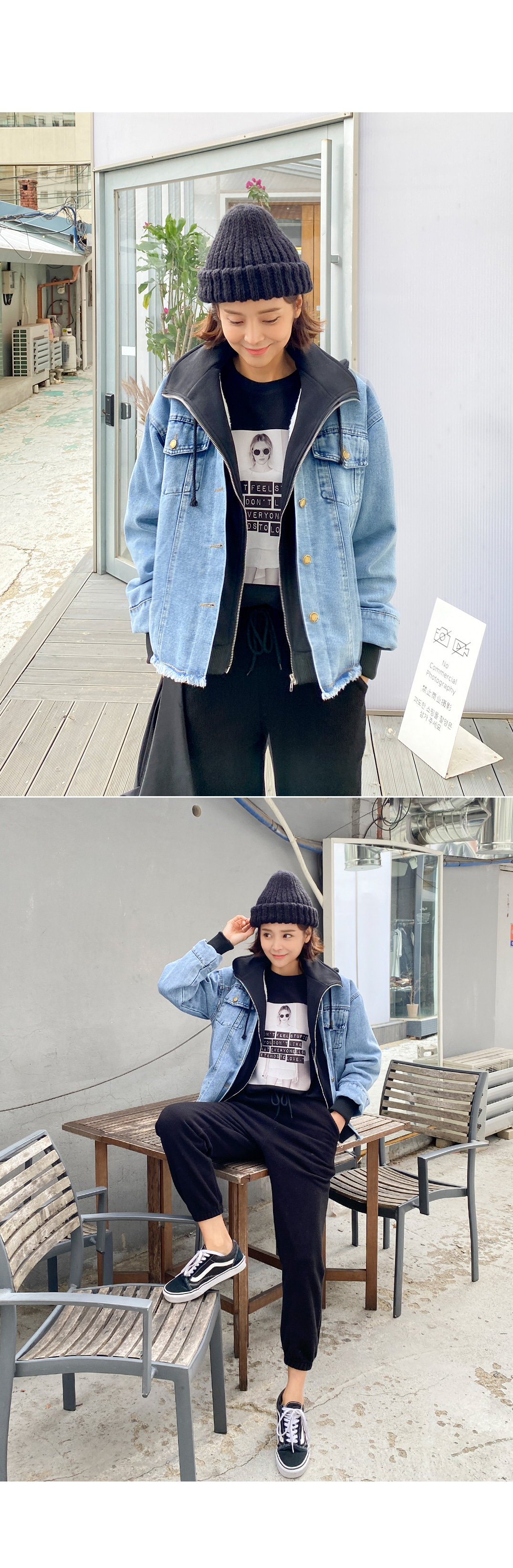 ボア裏地パーカーデニムジャケット | レディースファッション通販 - DHOLIC