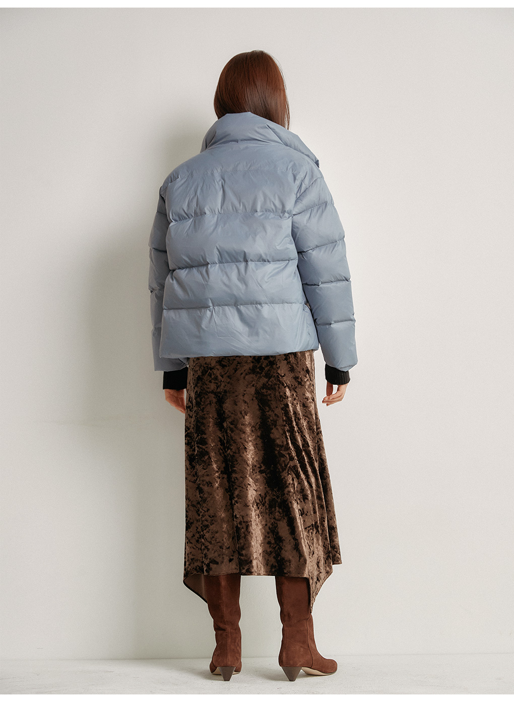 ショートダウンジャケット(ライトブルー) | レディースファッション