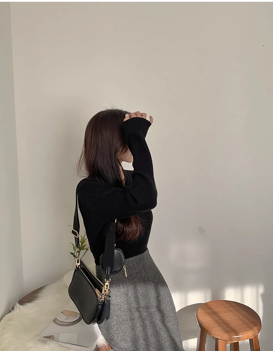 리리앤코 지프닝 울 트임 롱 스커트