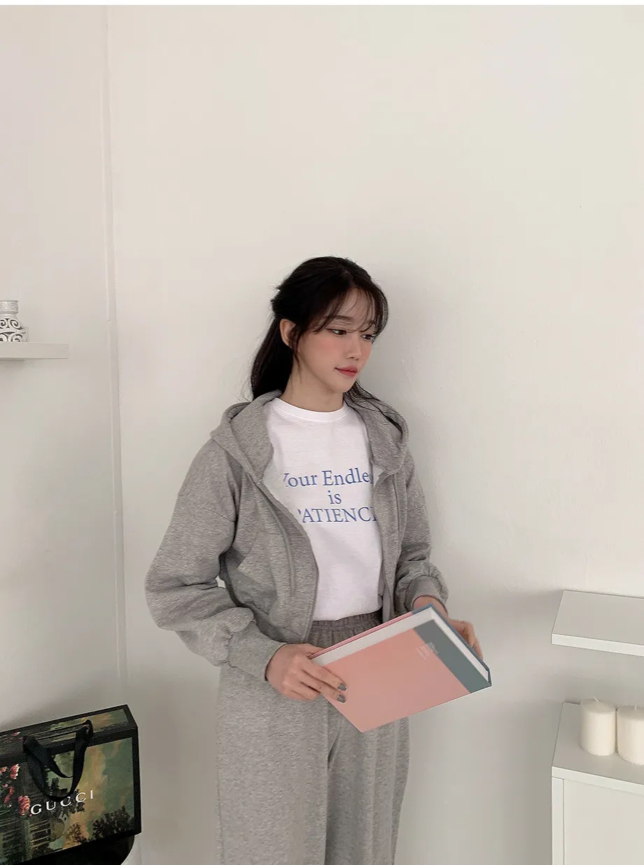 리리앤코 샤무트 후드 밴딩 팬츠 투피스 세트