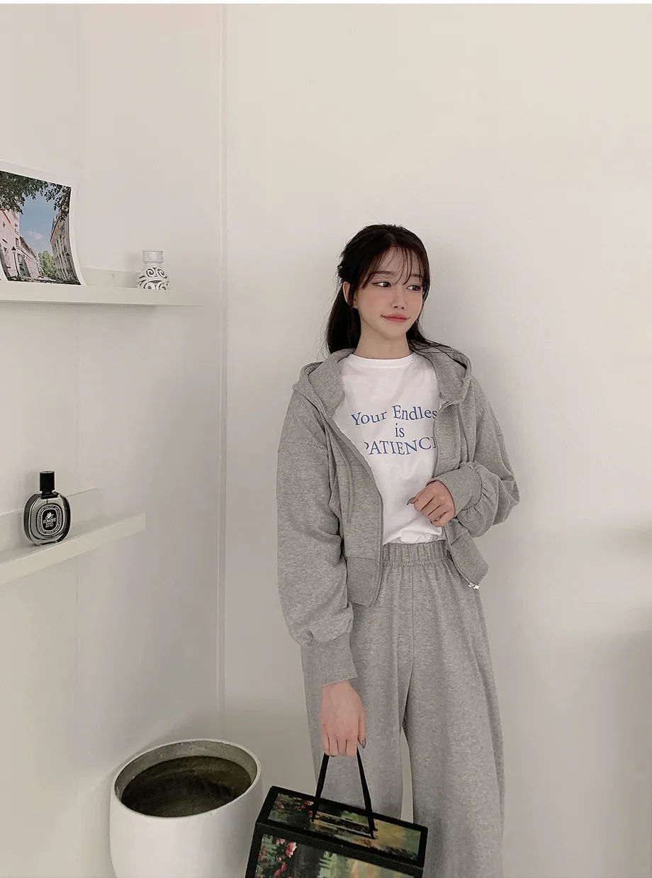 리리앤코 샤무트 후드 밴딩 팬츠 투피스 세트