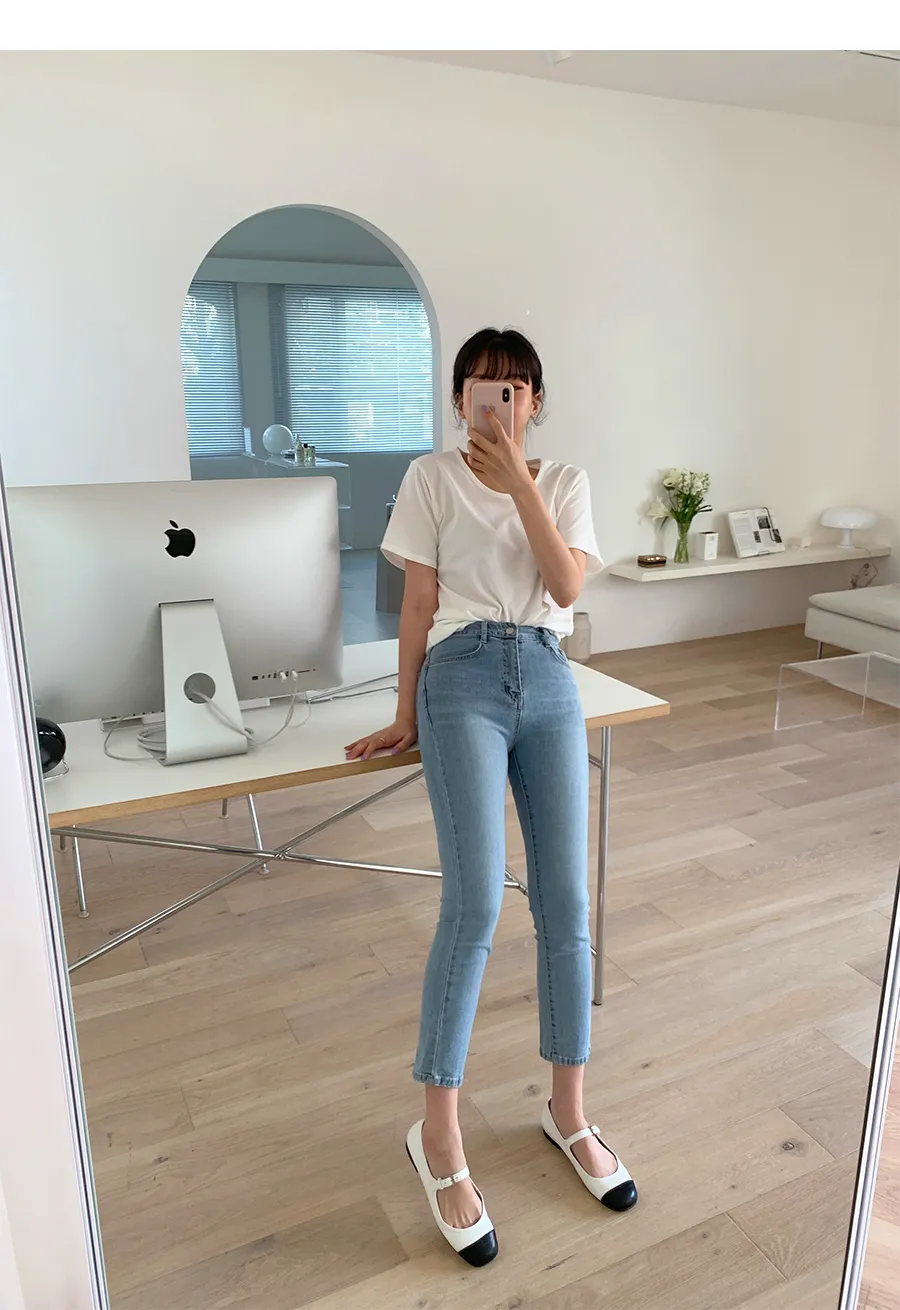 ライトブルースキニーデニムパンツ | レディースファッション通販 - DHOLIC