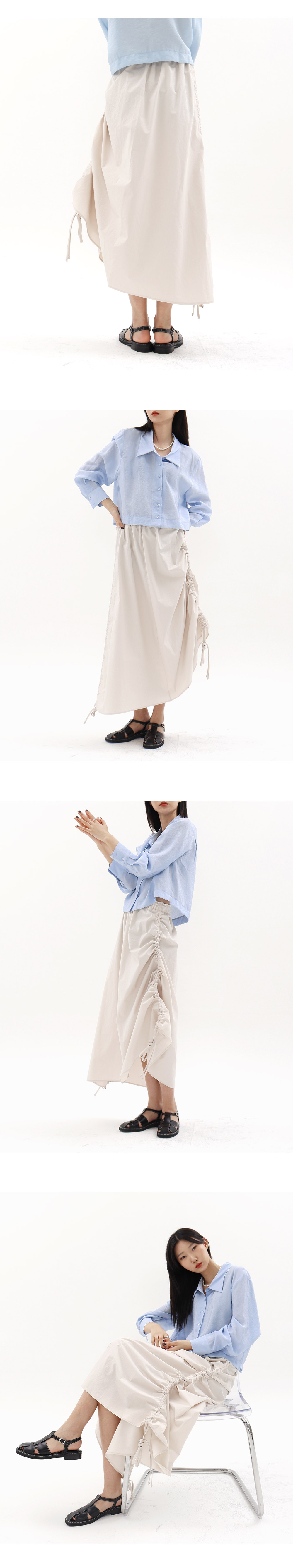 超特価セール開催！！ サイドドローストリングスカート(Beige) | レディース スカート
