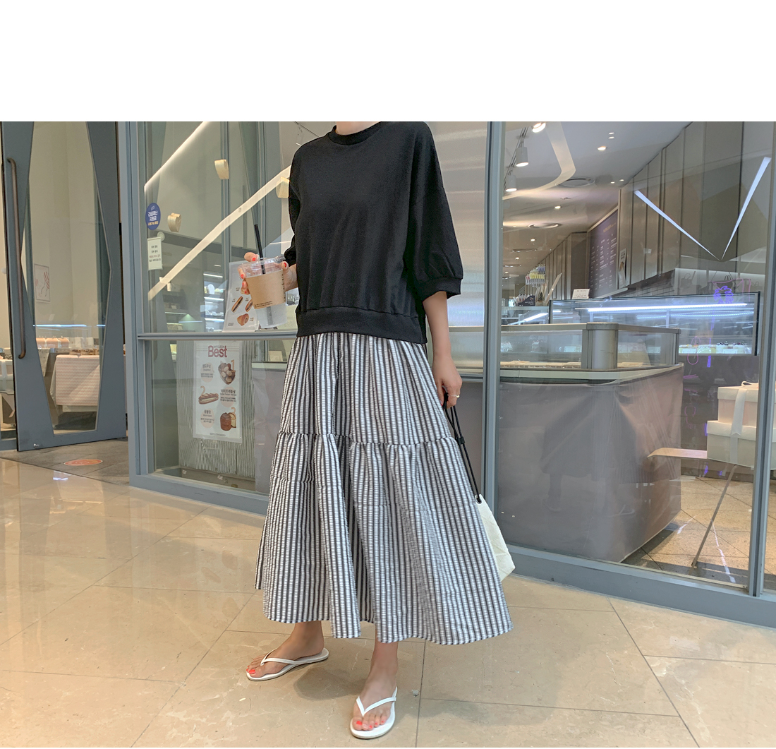 ストライプ柄ドッキングワンピース | レディースファッション通販 - DHOLIC