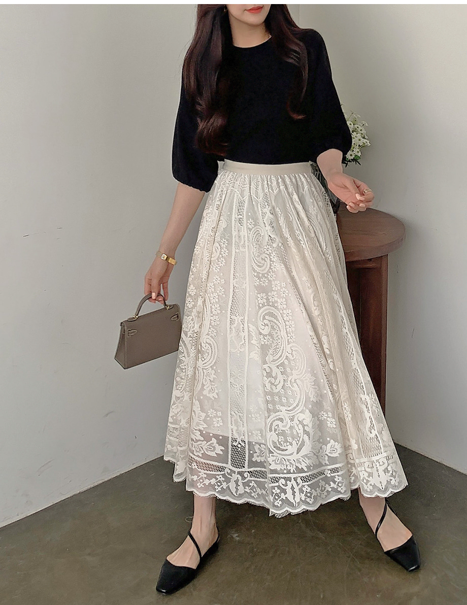 レースフレアスカート | レディースファッション通販 - DHOLIC