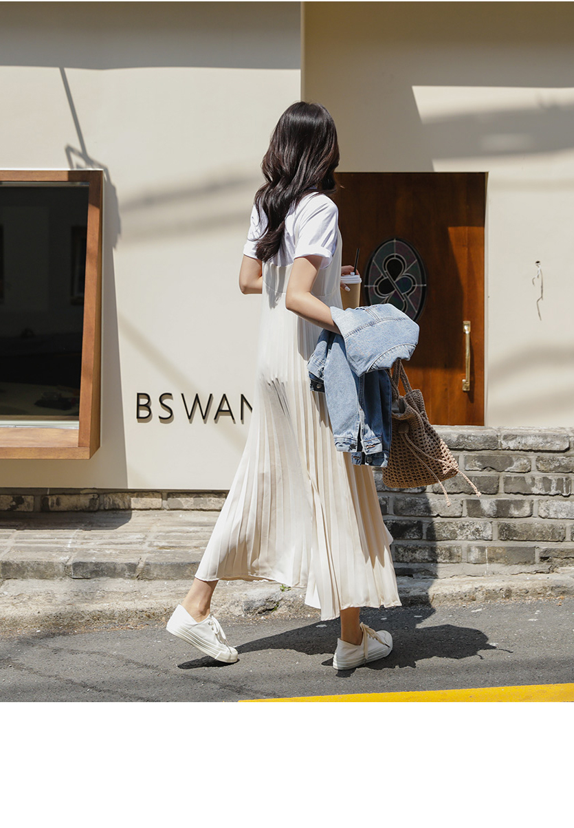 ホワイト プリーツ キャミワンピース プリーツキャミワンピース | レディースファッション通販 - DHOLIC