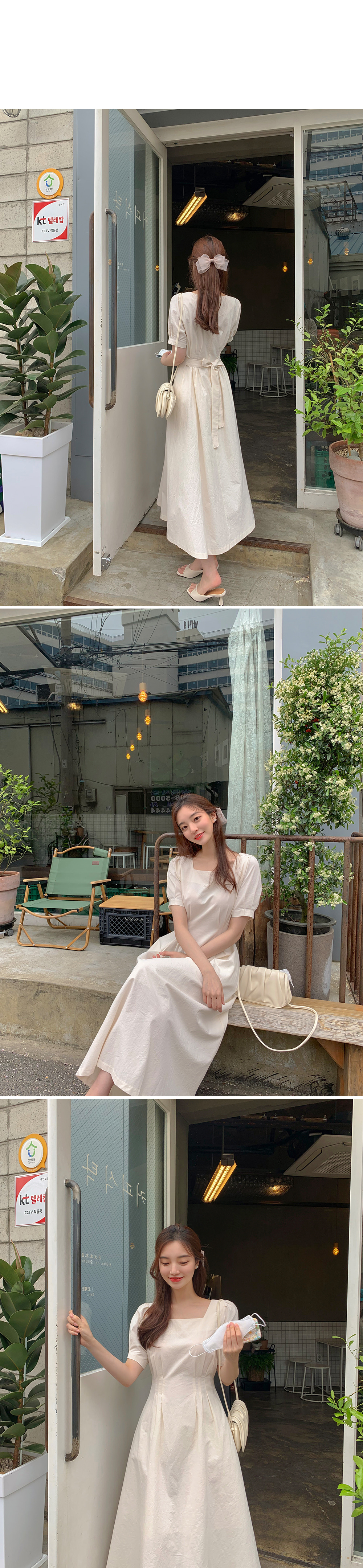 スクエアネックタックワンピース | レディースファッション通販 - DHOLIC