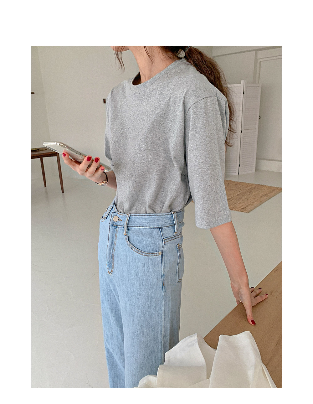 ライトブルーストレートデニムパンツ | レディースファッション通販