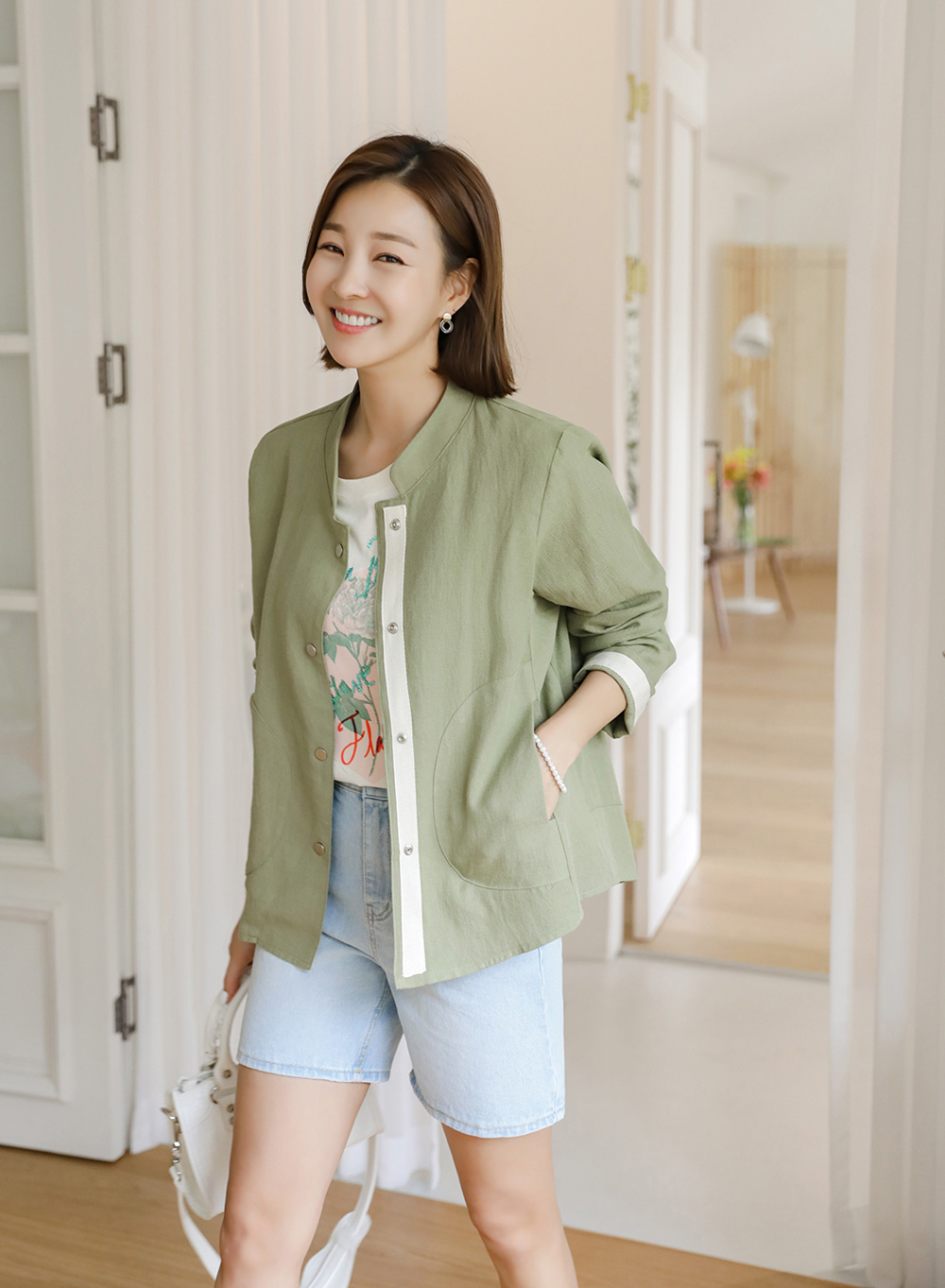 サイドポケットスナップボタンジャンパー | レディース