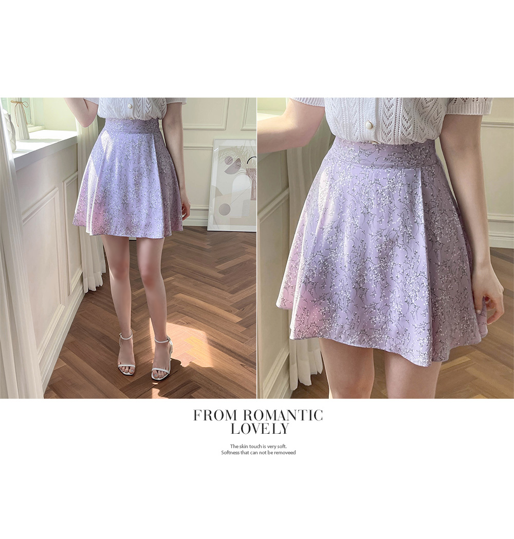 SEE BY CHLOE ミニスカート　花柄　ウエストゴム　パープル バックゴム花柄ミニスカート | レディースファッション通販 - DHOLIC