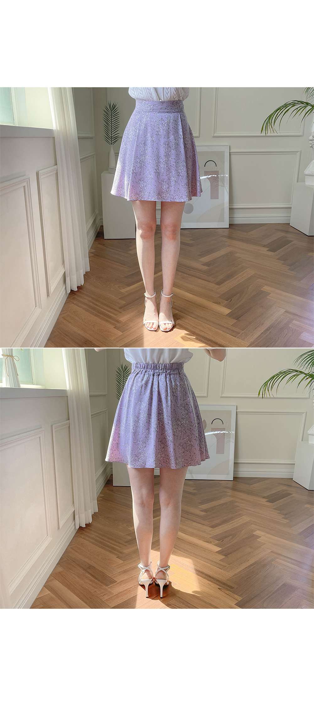 SEE BY CHLOE ミニスカート　花柄　ウエストゴム　パープル バックゴム花柄ミニスカート | レディースファッション通販 - DHOLIC