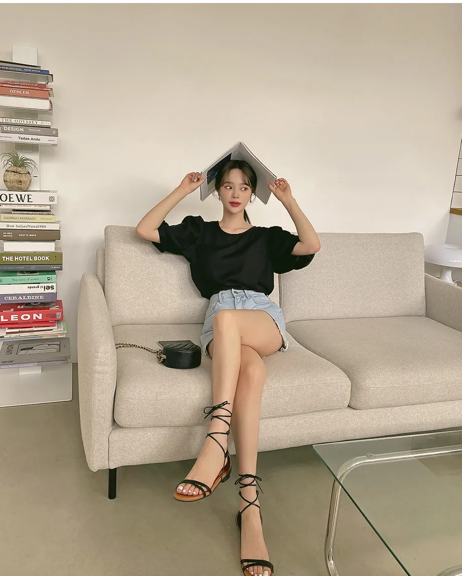 리리앤코 샤롤린 퍼프 블라우스