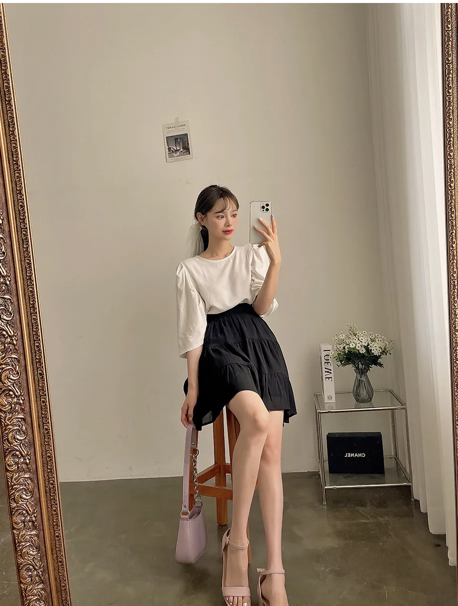 리리앤코 샤롤린 퍼프 블라우스