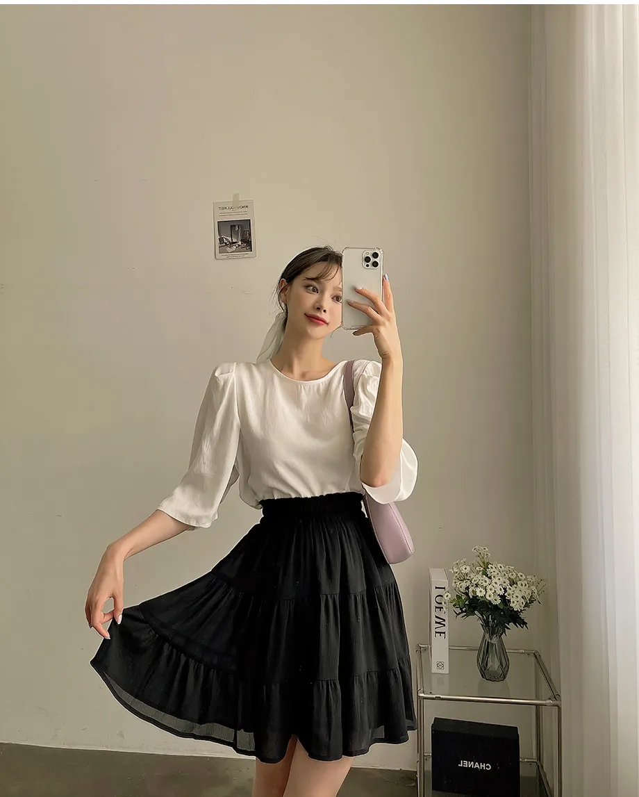 리리앤코 샤롤린 퍼프 블라우스