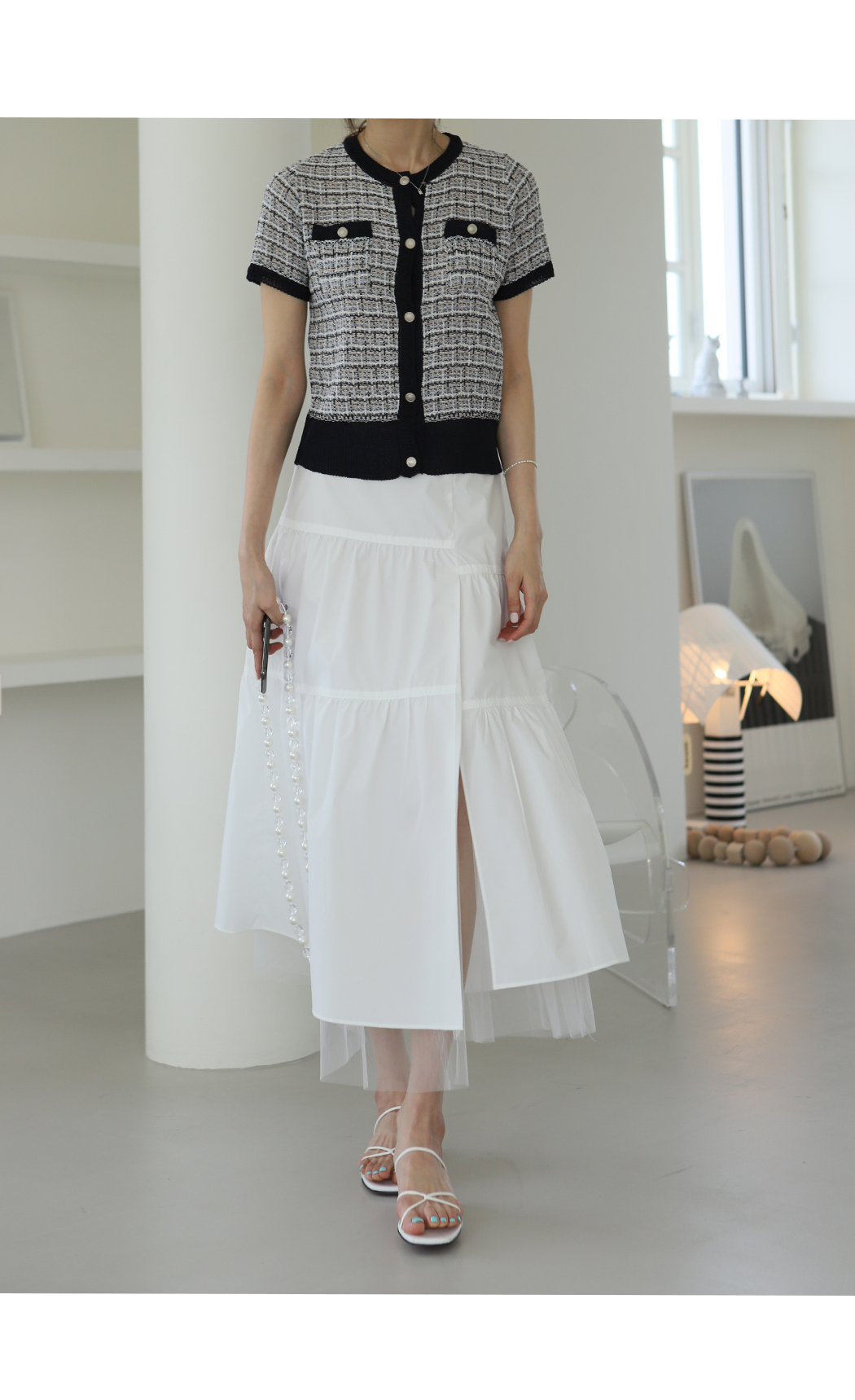 半袖ツイードカーディガン | レディースファッション通販 - DHOLIC