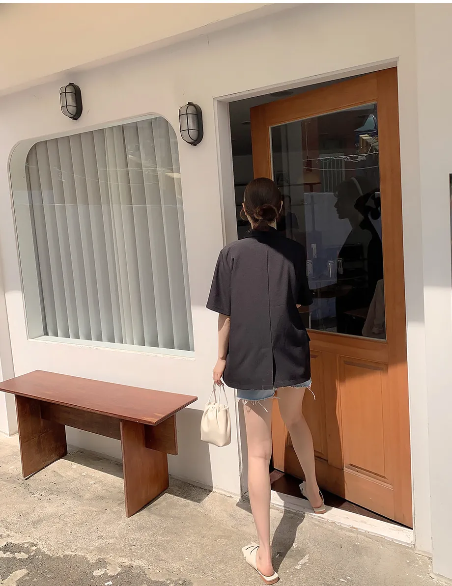 리리앤코 페이킨 베이직 반팔 자켓