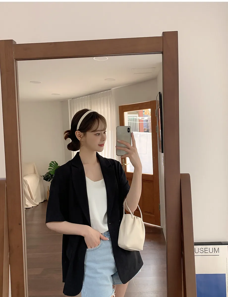 리리앤코 페이킨 베이직 반팔 자켓