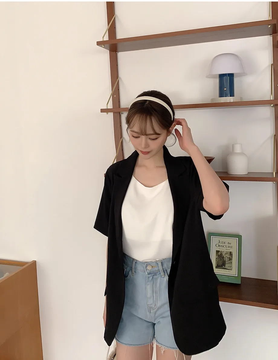 리리앤코 페이킨 베이직 반팔 자켓