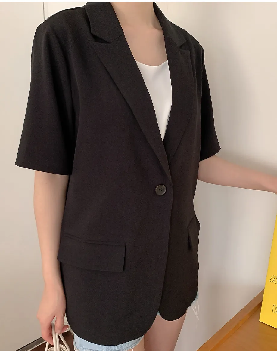 리리앤코 페이킨 베이직 반팔 자켓