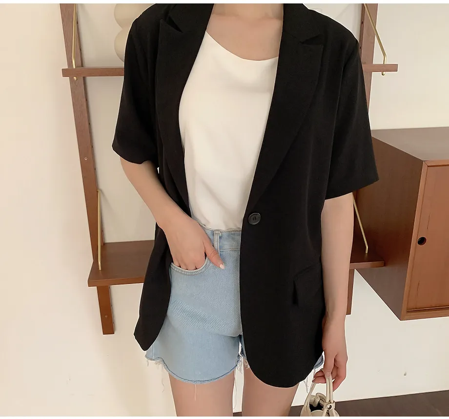 리리앤코 페이킨 베이직 반팔 자켓