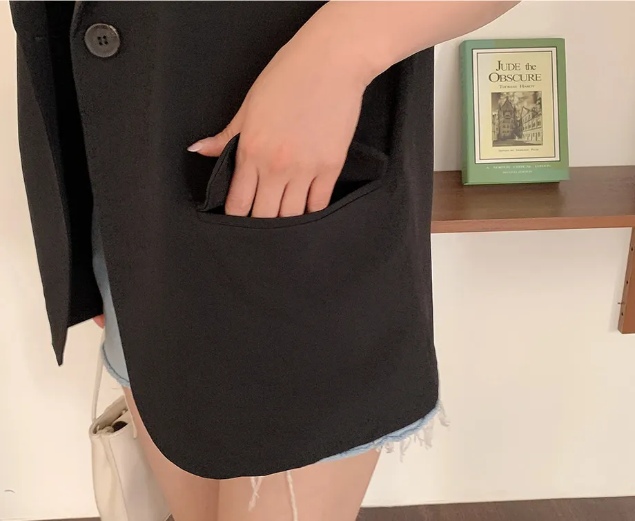 리리앤코 페이킨 베이직 반팔 자켓