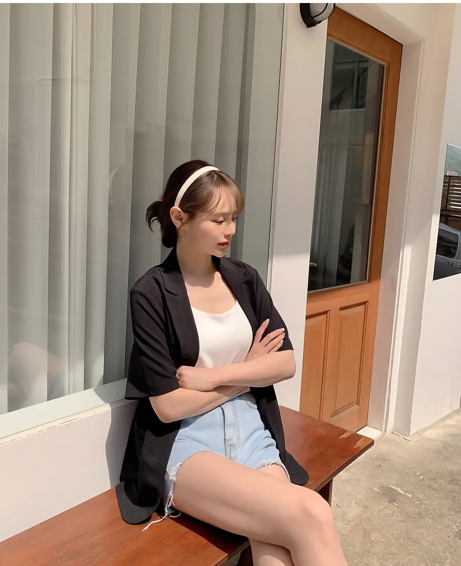 리리앤코 페이킨 베이직 반팔 자켓