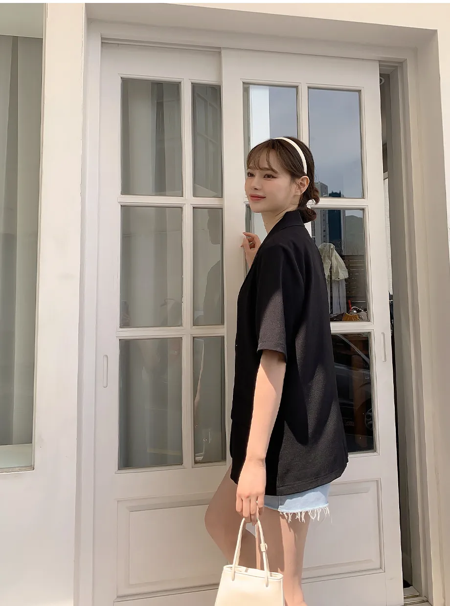 리리앤코 페이킨 베이직 반팔 자켓