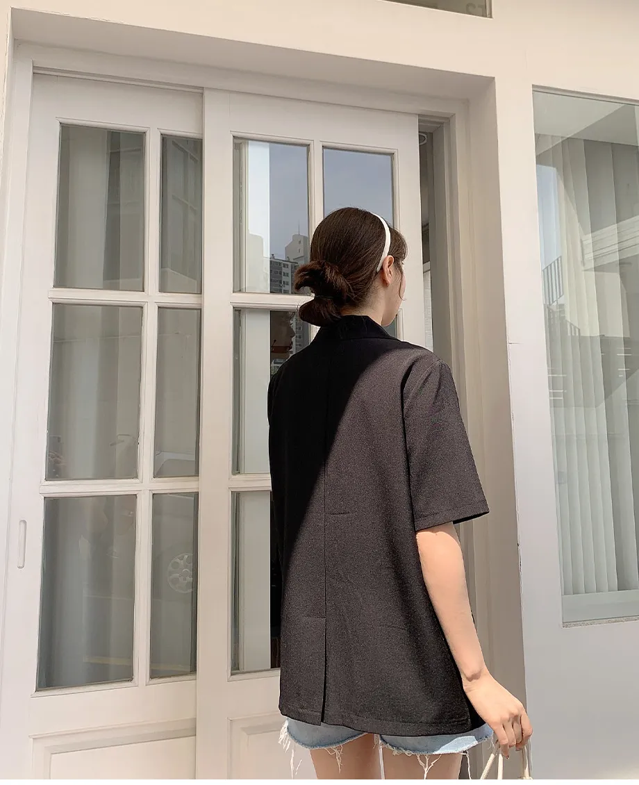 리리앤코 페이킨 베이직 반팔 자켓