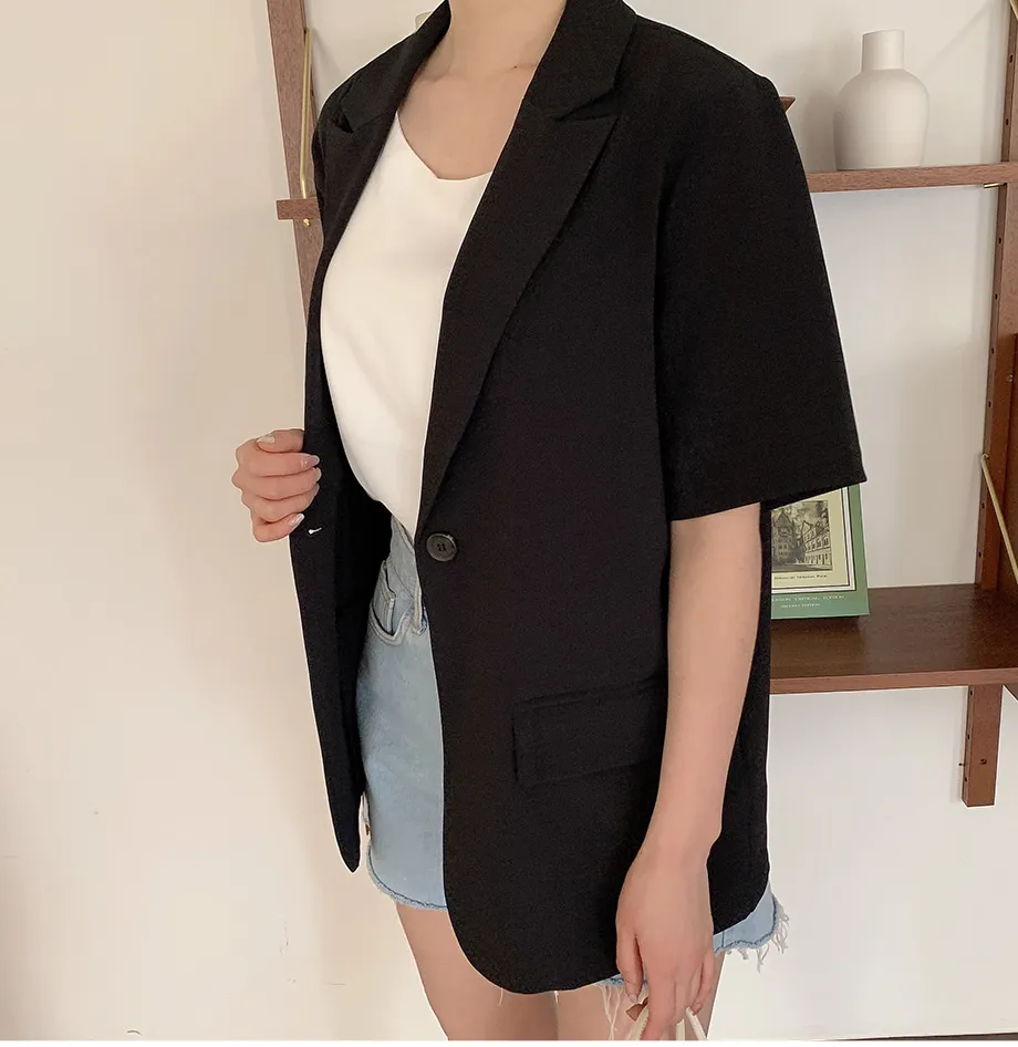 리리앤코 페이킨 베이직 반팔 자켓