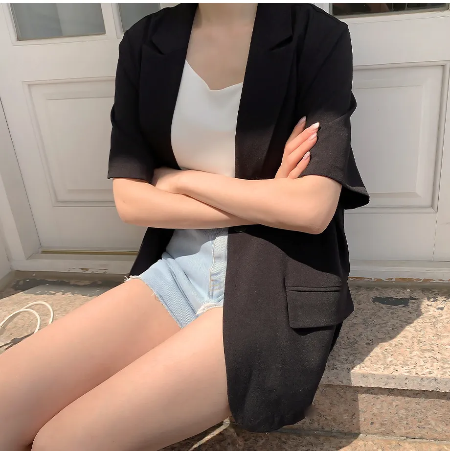 리리앤코 페이킨 베이직 반팔 자켓