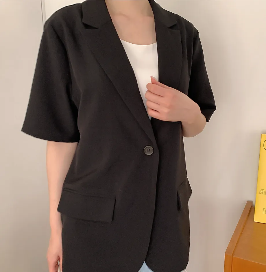 리리앤코 페이킨 베이직 반팔 자켓