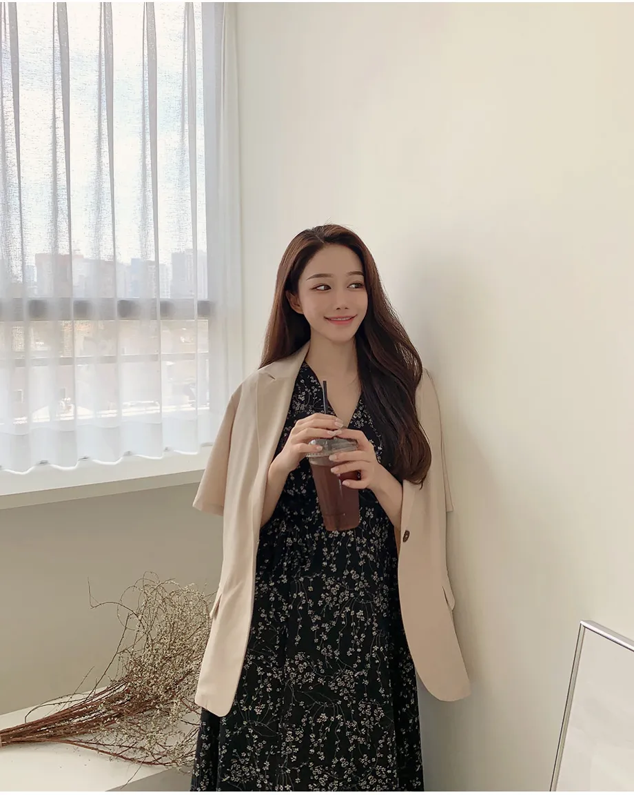 리리앤코 페이킨 베이직 반팔 자켓